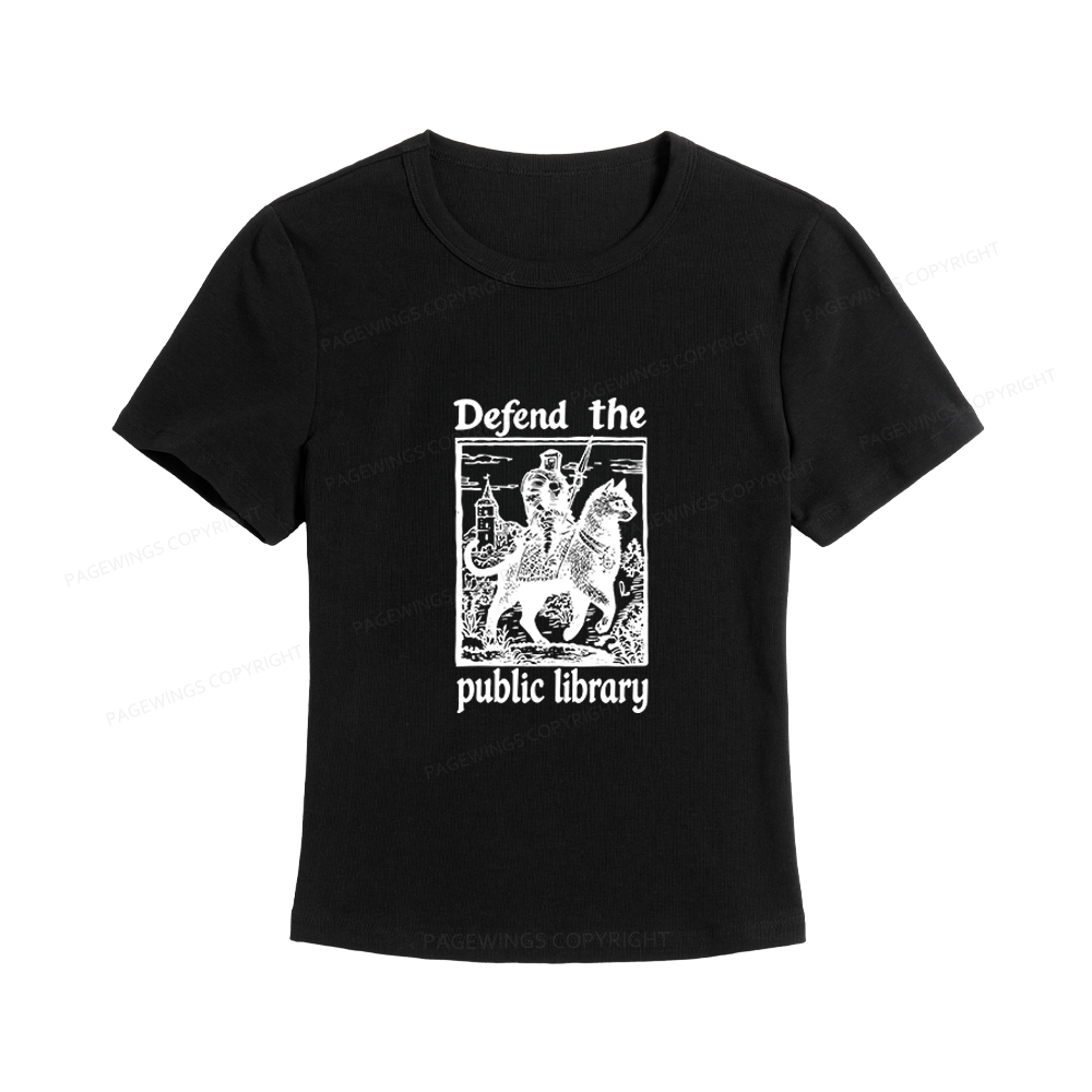 Pagewings Defend the Public Library Women's Baby Tee