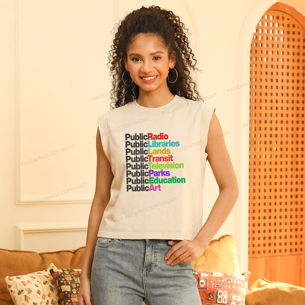Pagewings Public Libraries Women's Washed Tank Top