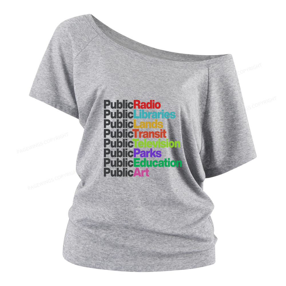 Pagewings Public Libraries Women Off Shoulder T-shirts