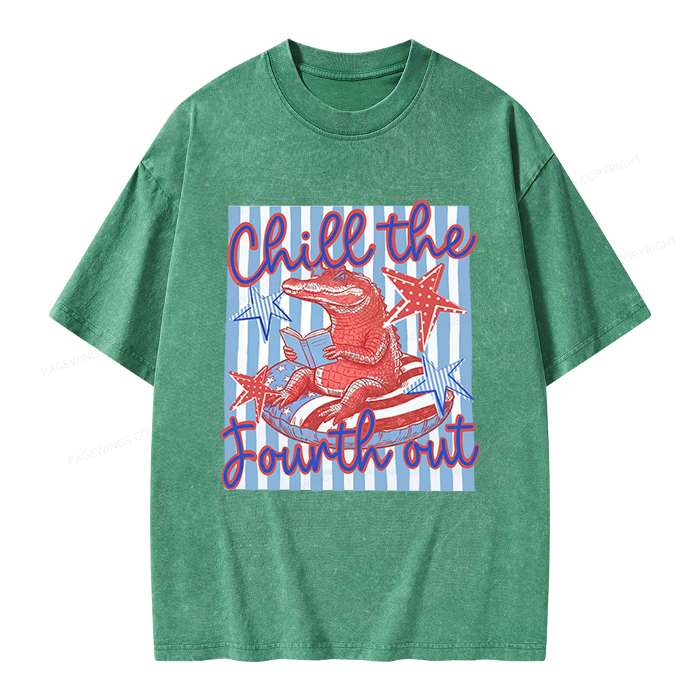 Pagewings Chill The Fourth Out Unisex Washed T-shirt