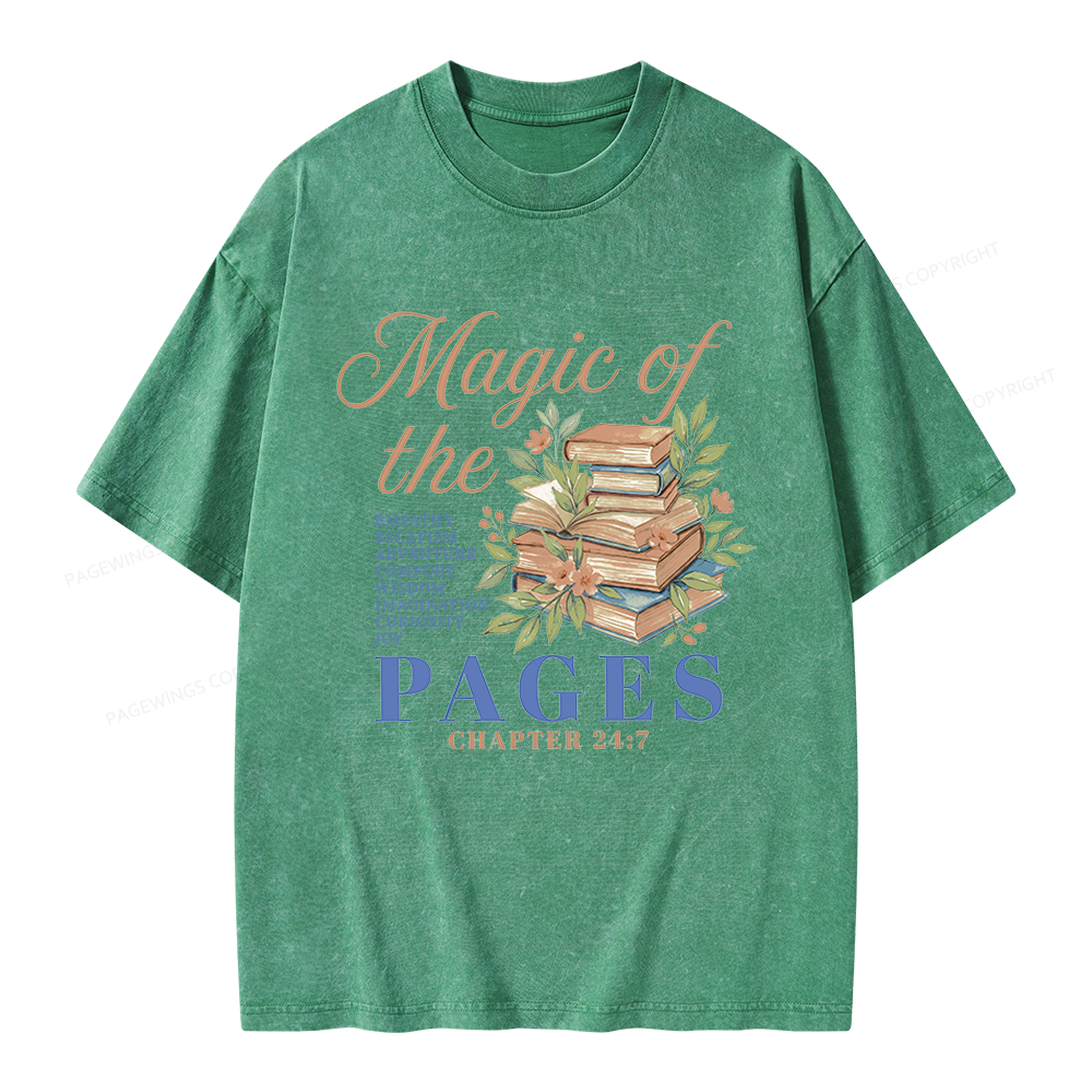 Pagewings Magic Of The Pages Unisex Washed T-shirt