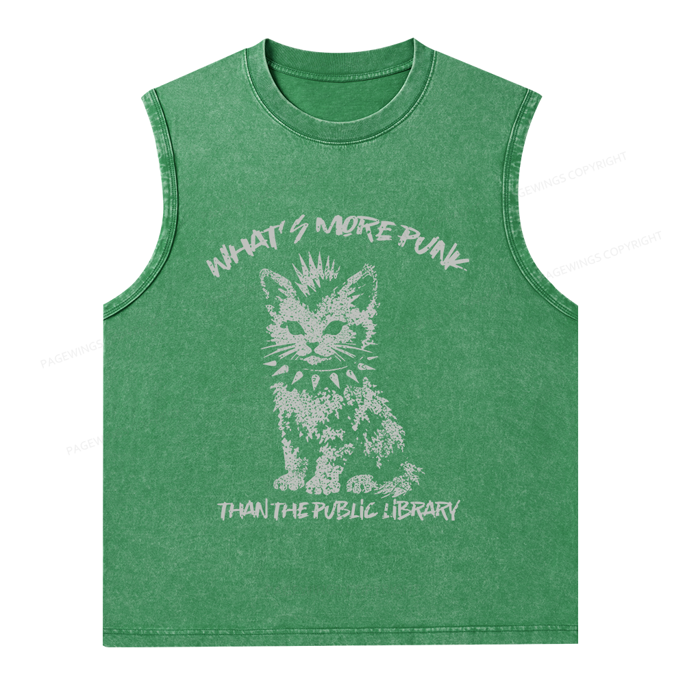 Pagewings What's More Punk Than The Public Library Unisex Washed Tank Top