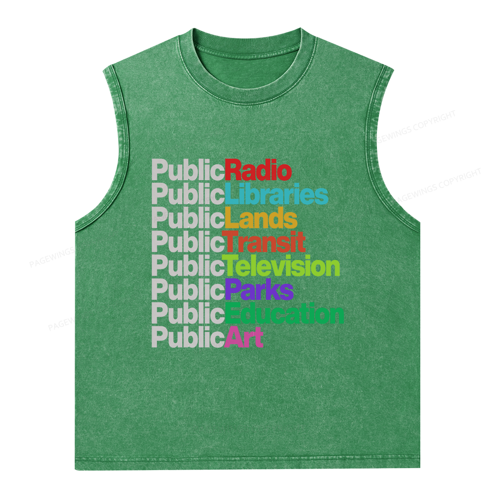 Pagewings Public Libraries Unisex Washed Tank Top