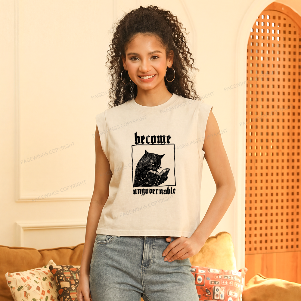 Pagewings Become Ungovernable Women's Washed Tank Top