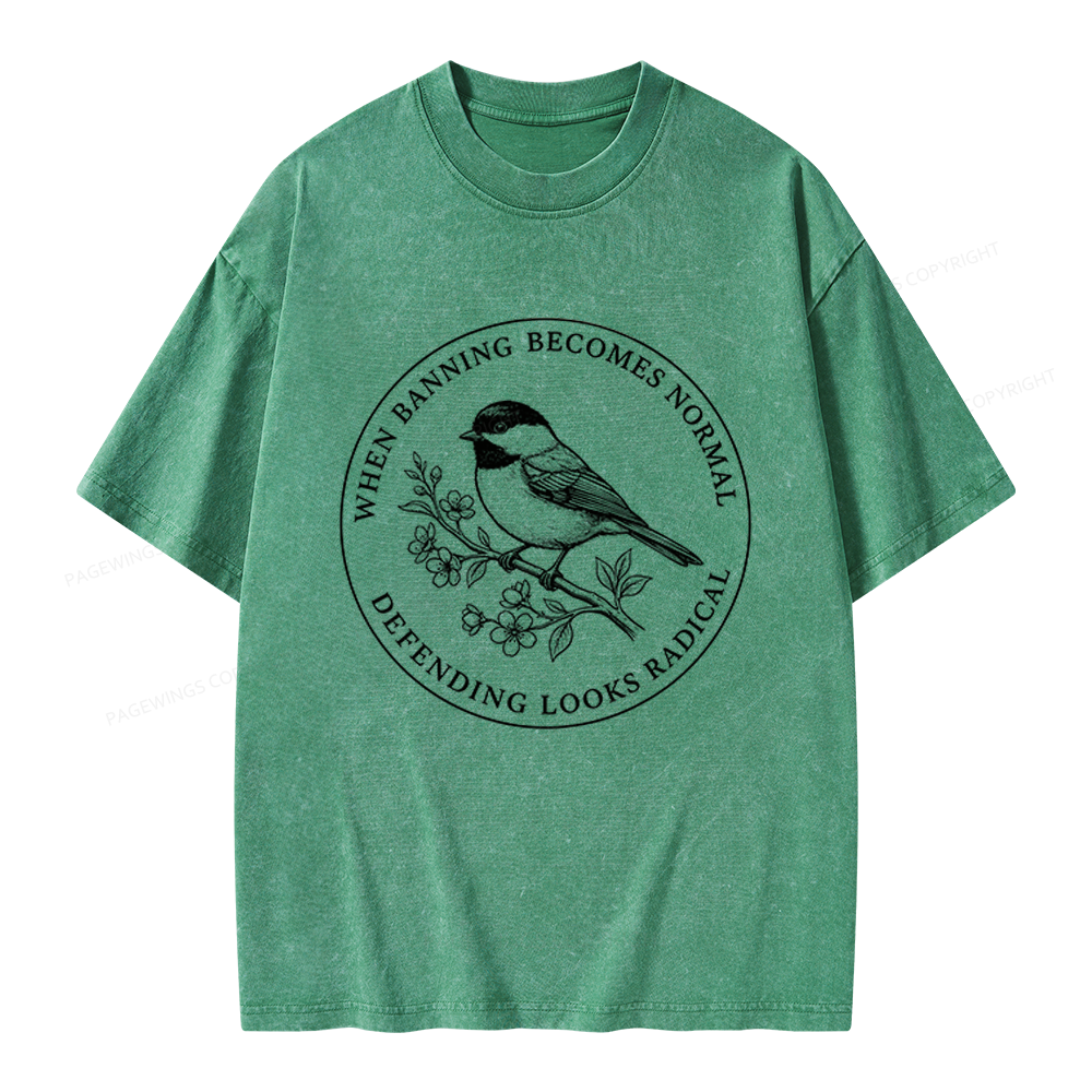 Pagewings Banned Books Unisex Washed T-shirt