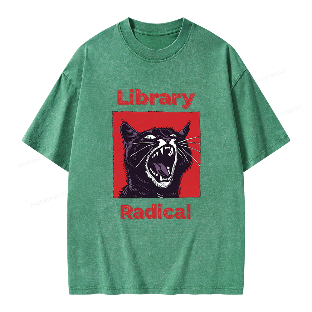 Pagewings Library Radical Unisex Washed T-shirt