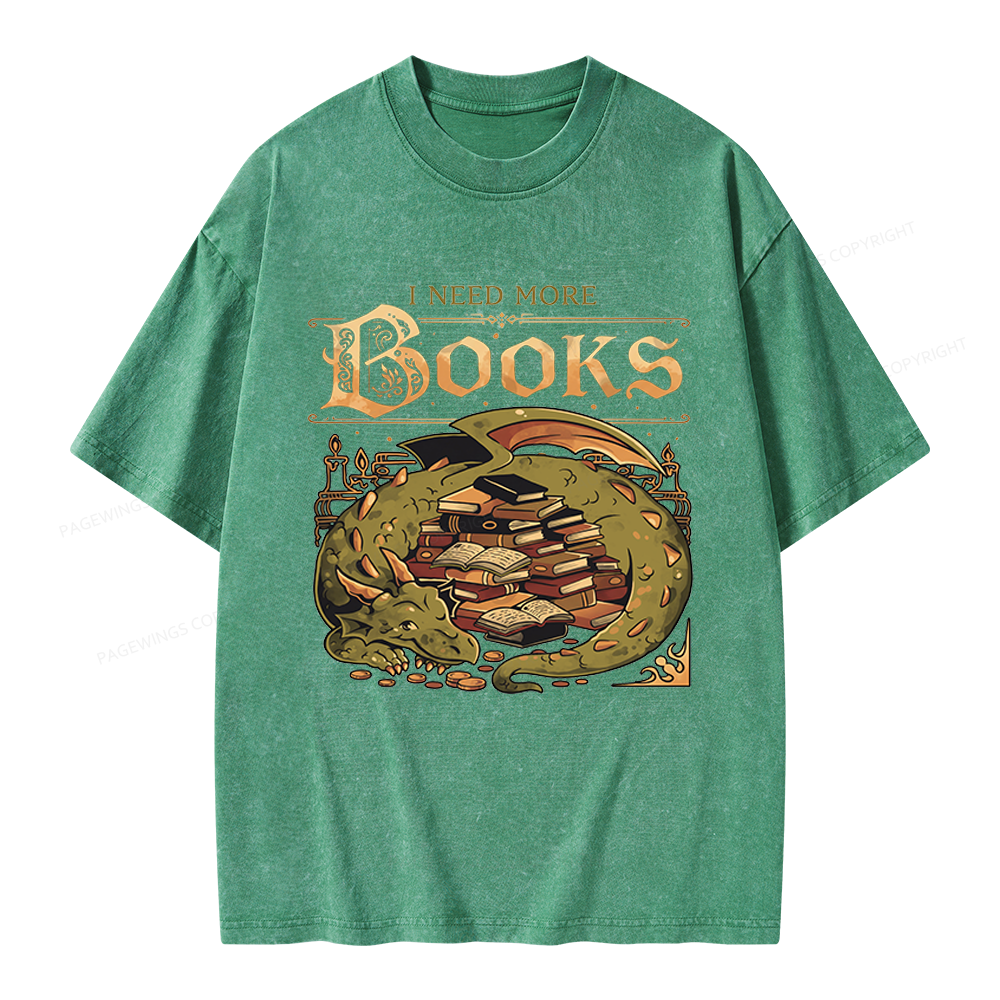Pagewings I Need More Books Unisex Washed T-shirt