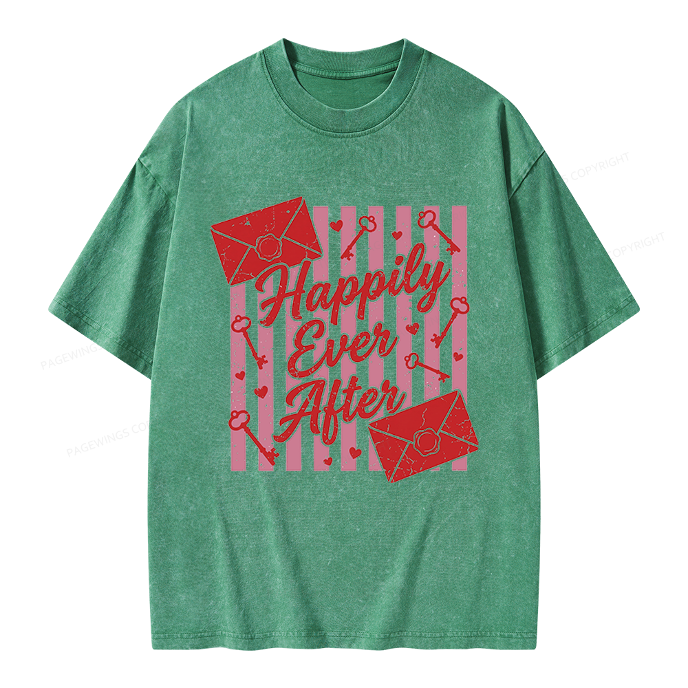 Pagewings Happily Ever After Unisex Washed T-shirt