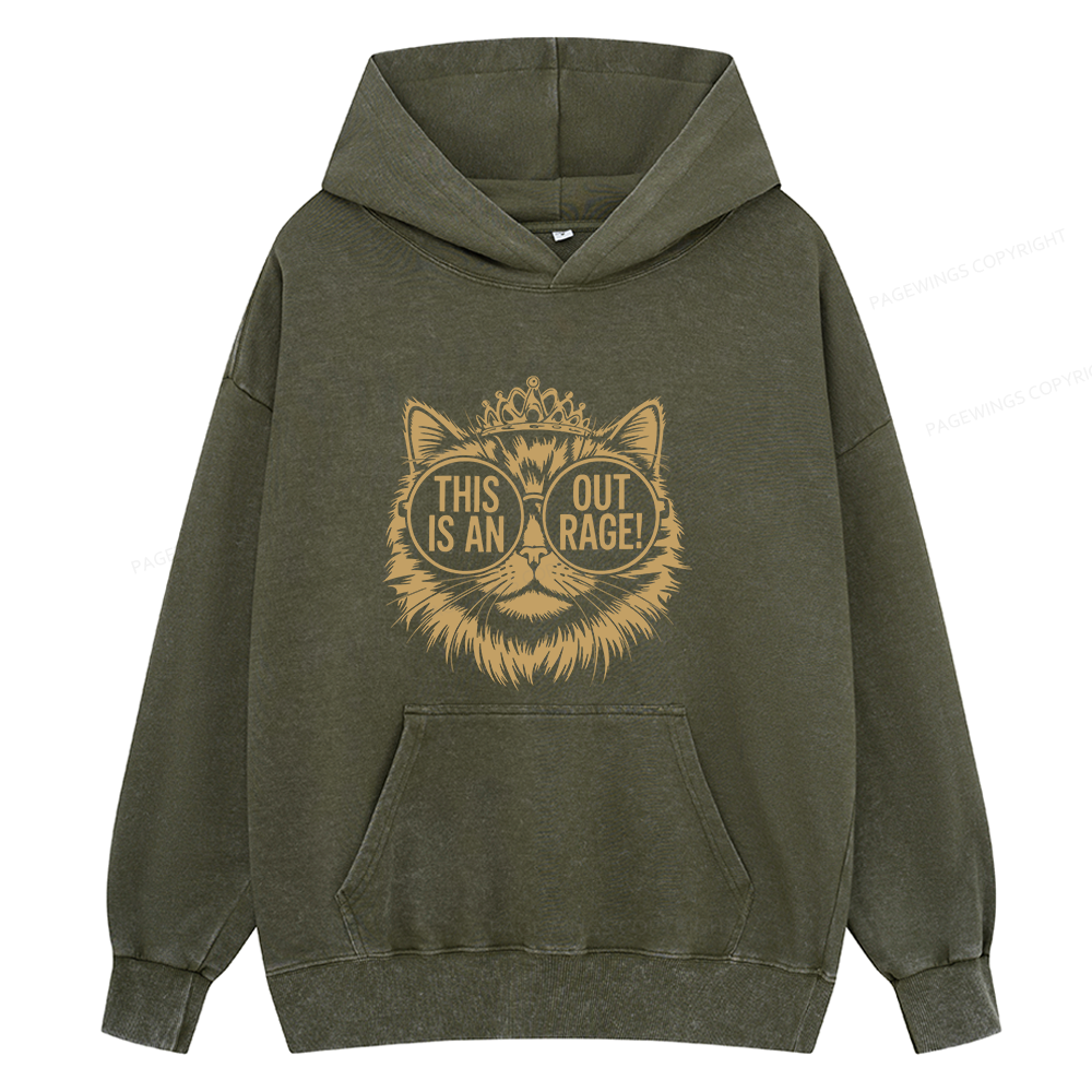 Pagewings This Is An Outrage Unisex Washed Hoodie