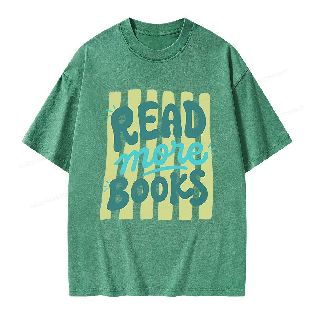 Pagewings Read More Books Unisex Washed T-shirt
