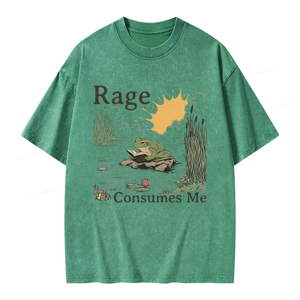 Pagewings Rage Consumes Me Unisex Washed T-shirt