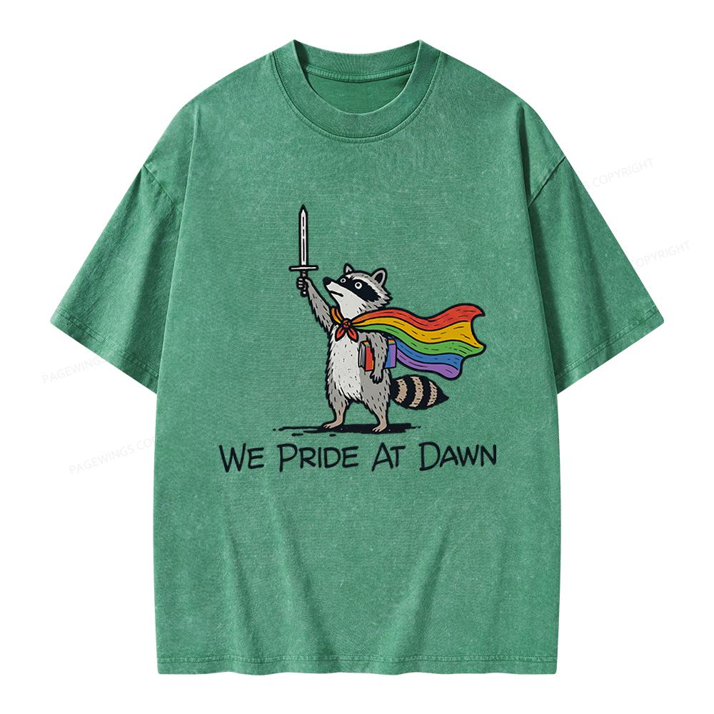 Pagewings We Pride At Dawn Unisex Washed T-shirt