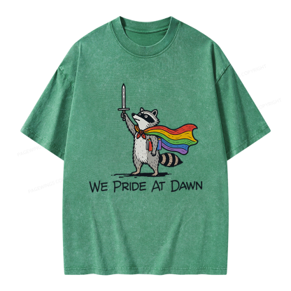 Pagewings We Pride At Dawn Unisex Washed T-shirt