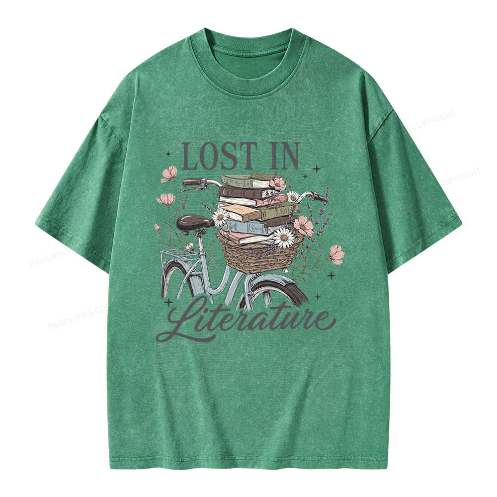 Pagewings Lost In Literature Unisex Washed T-shirt