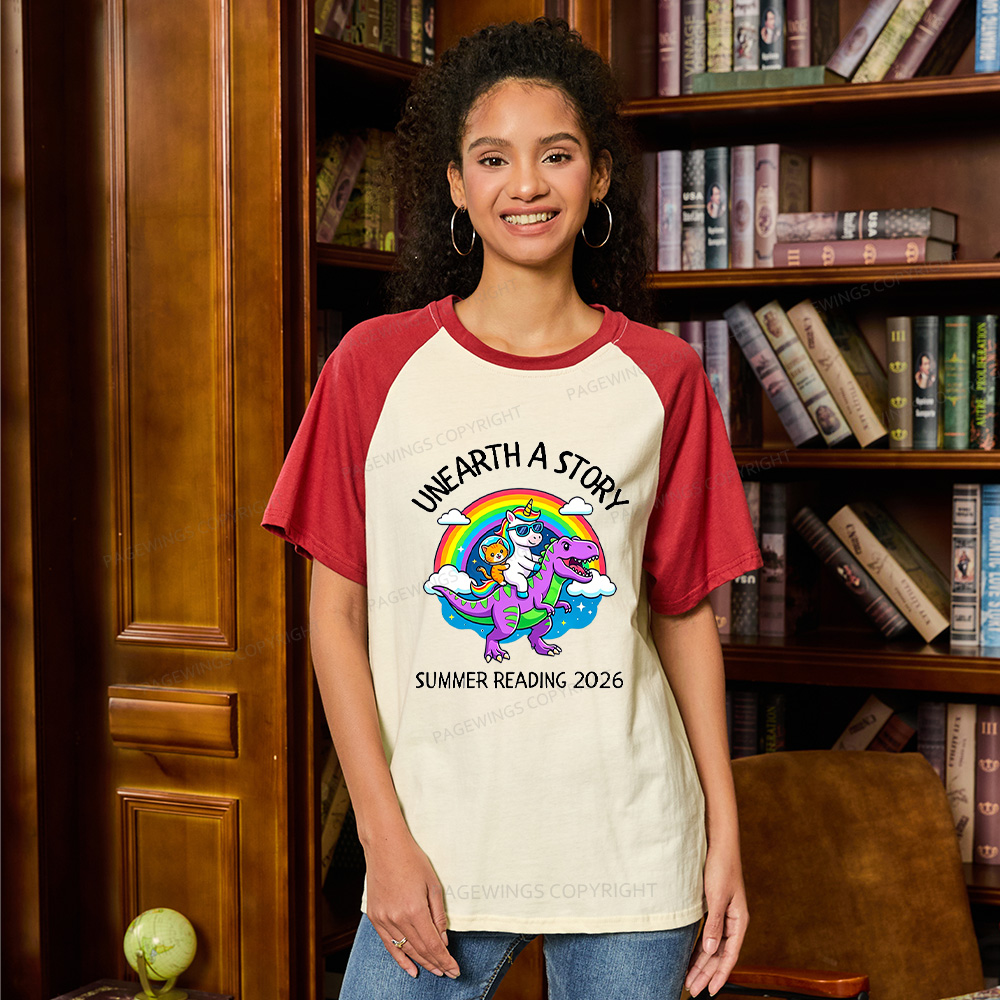 Pagewings Summer Reading Raglan T-shirt
