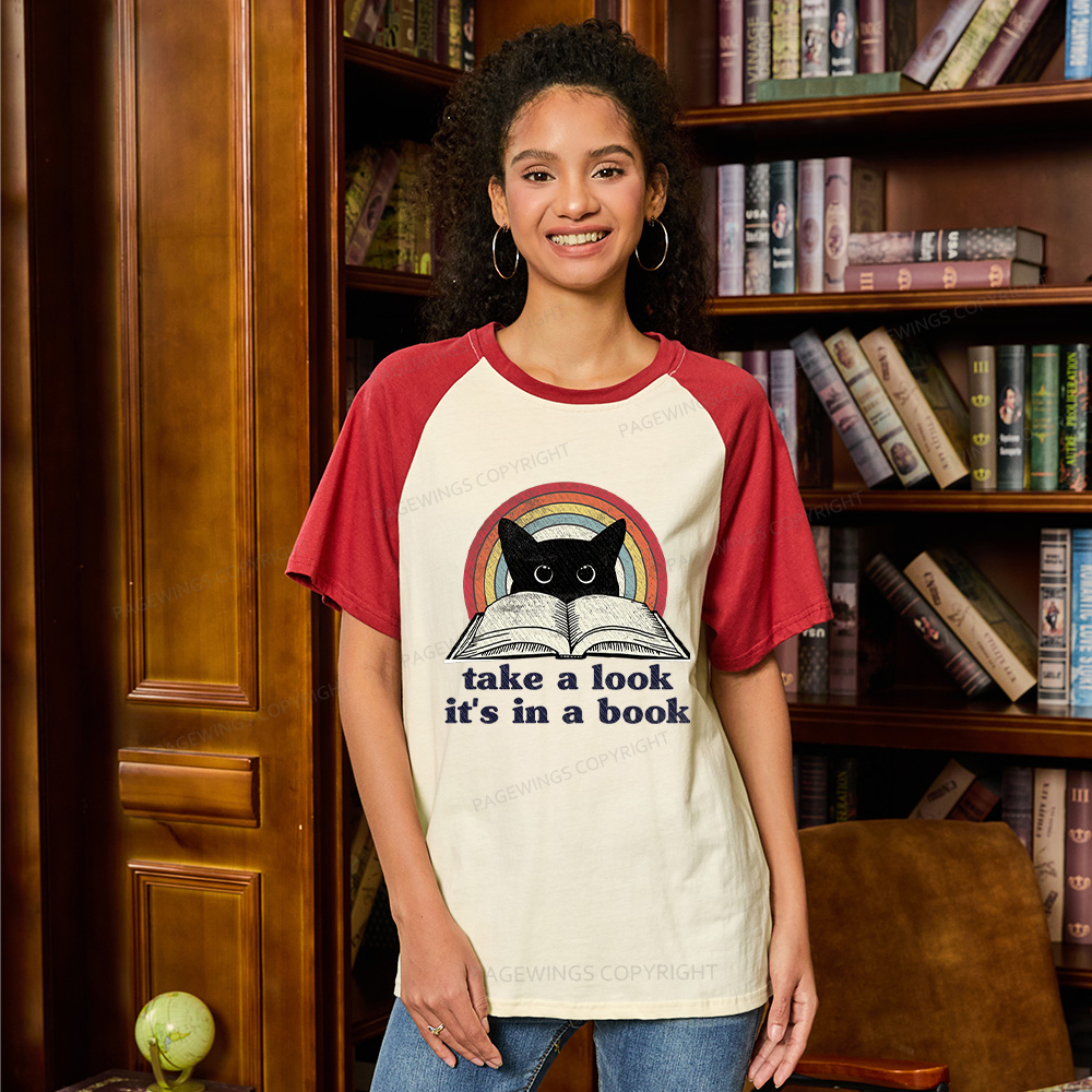 Pagewings Take A Look Its In A Book Raglan T-shirt