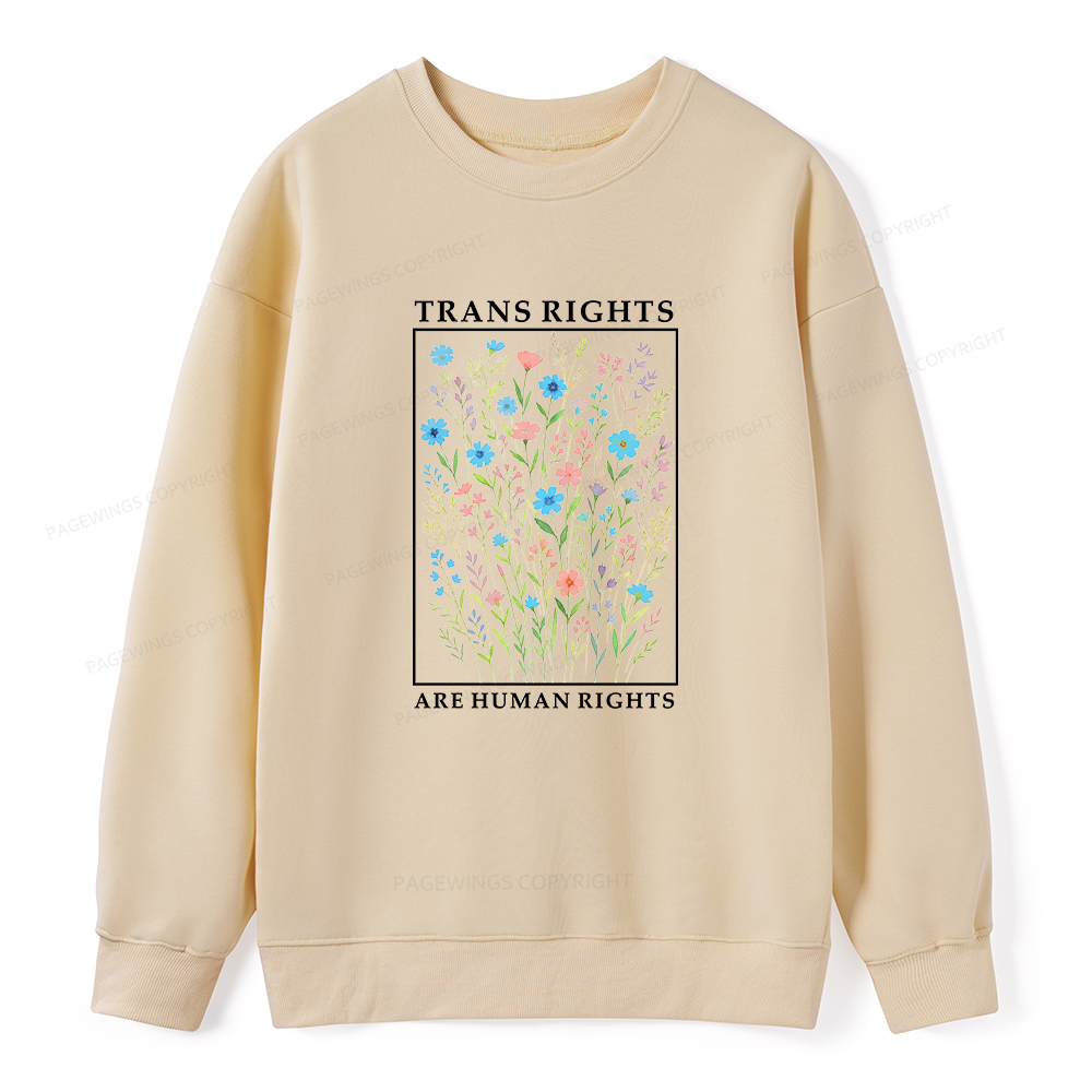 Pagewings Trans Rights Are Human Rights Dragon Book Unisex Classic Sweatshirt