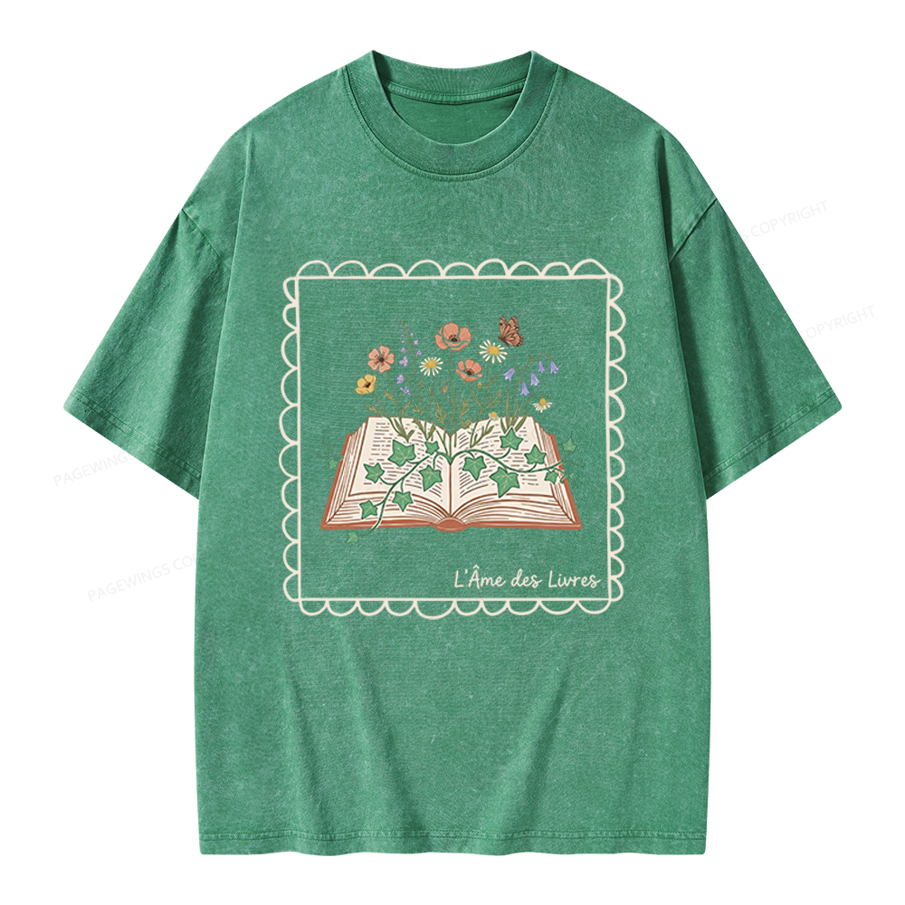 Pagewings The Soul of Books Unisex Washed T-shirt