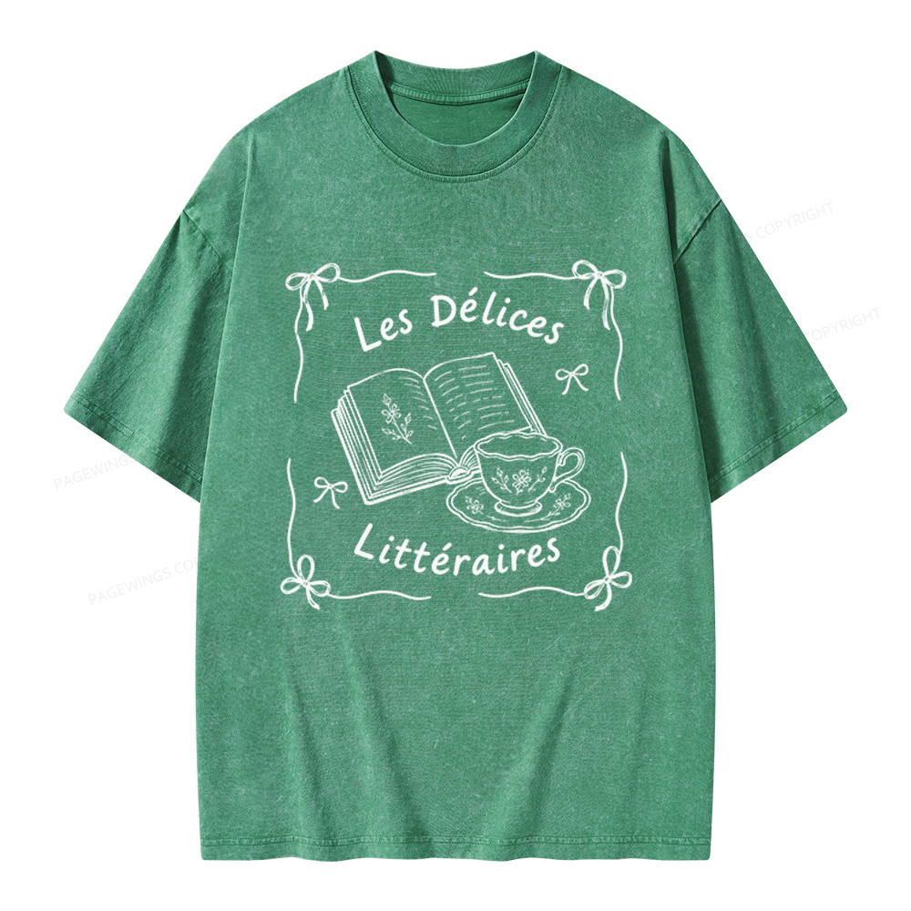 Pagewings Literary Delights Unisex Washed T-shirt