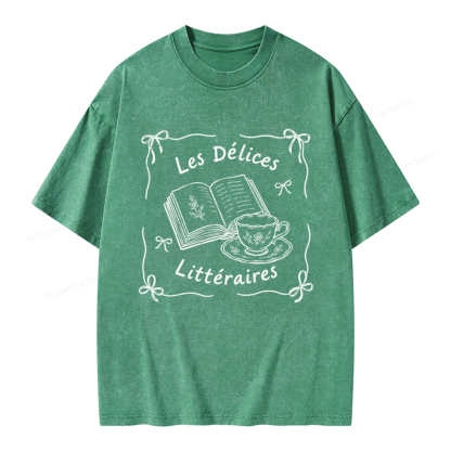 Pagewings Literary Delights Unisex Washed T-shirt