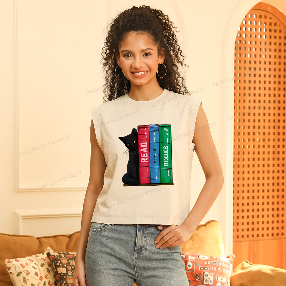 Pagewings Read Banned Books Women's Washed Tank Top