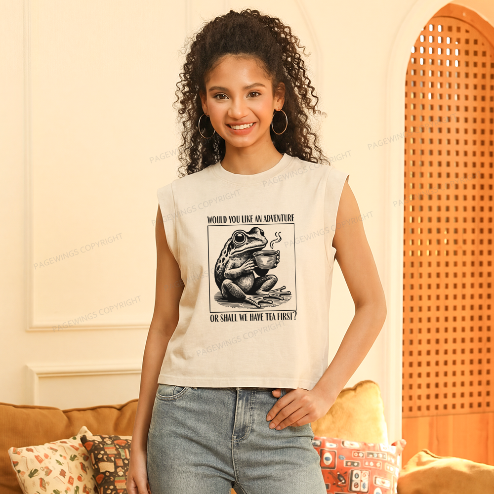 Pagewings Funny Frog Women's Washed Tank Top