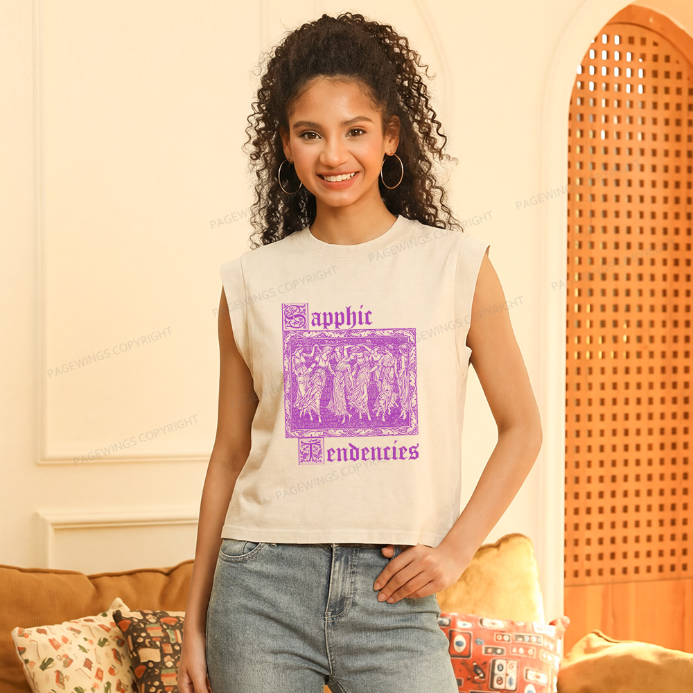 Pagewings Sapphic Tendencies Women's Washed Tank Top