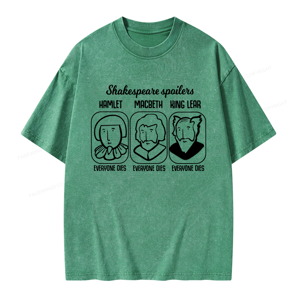Pagewings Shakespeare Spoilers Unisex Washed T-shirt