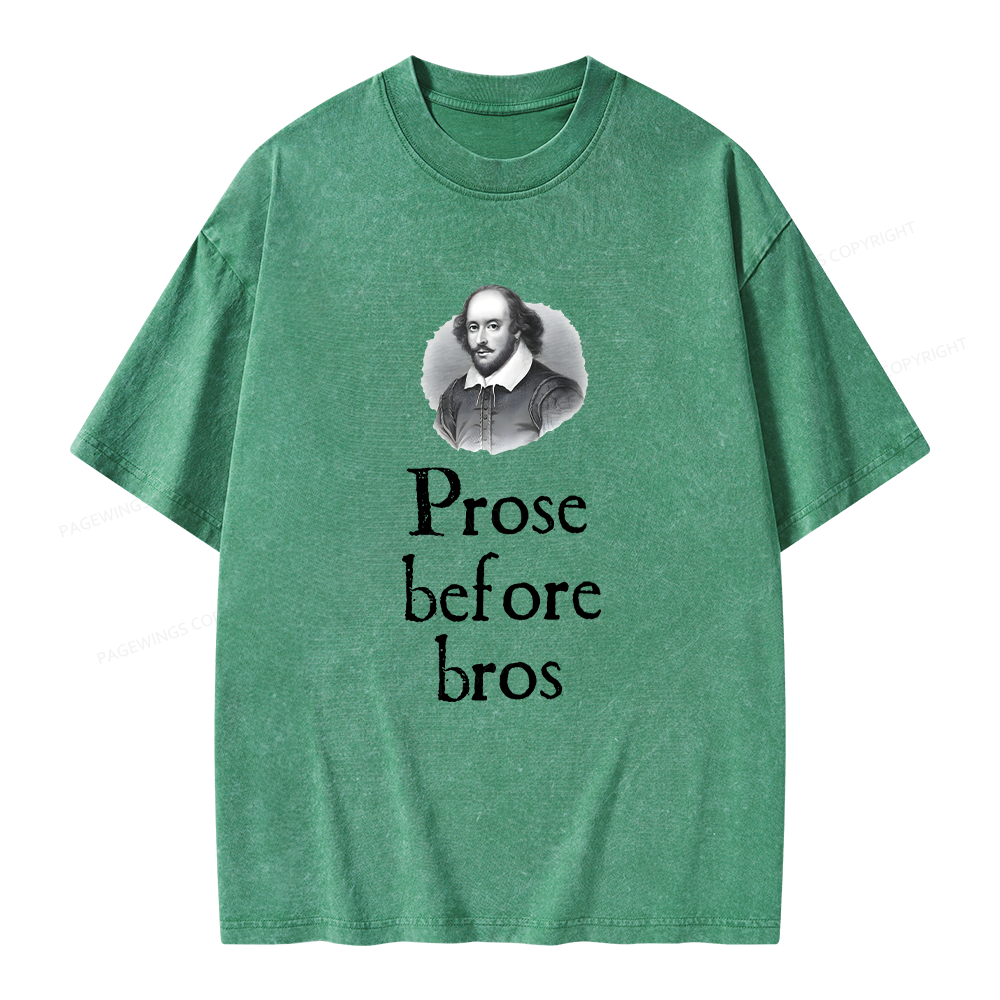 Pagewings Prose Before Bros Unisex Washed T-shirt