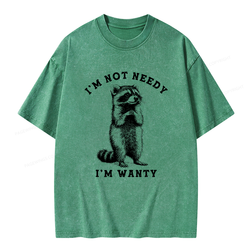 Pagewings Funny Raccoon Unisex Washed T-shirt