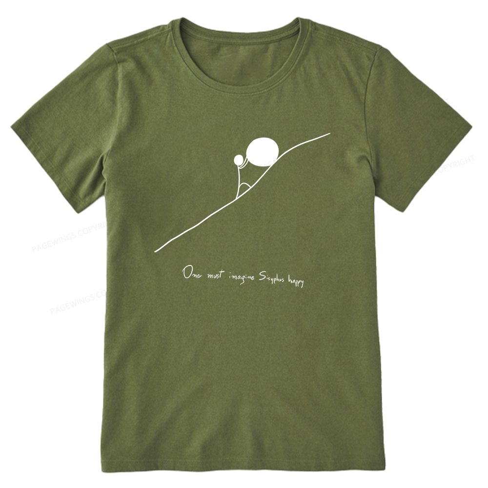 Pagewings One Must Imagine Sisyphus Happy Unisex Classic T-shirt