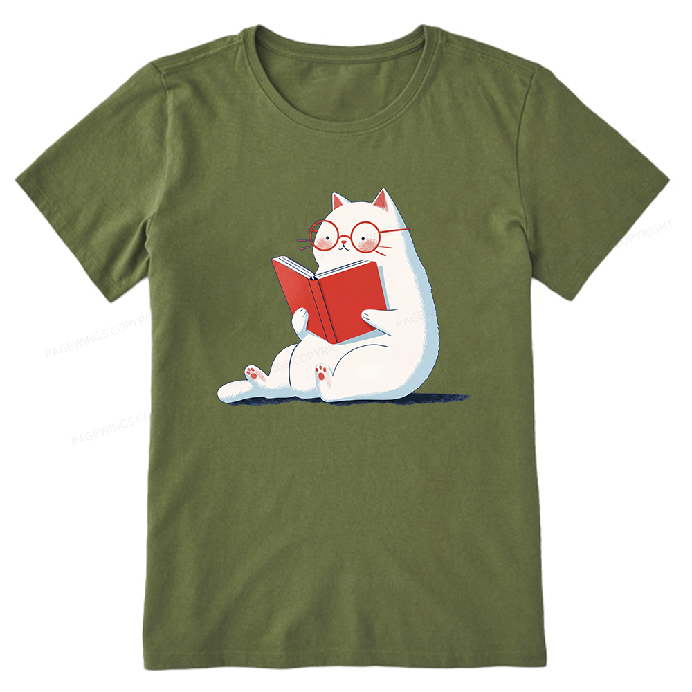 Pagewings Cat Reading Book Unisex Classic T-shirt