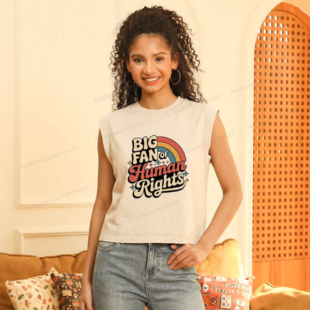 Pagewings Big Fan of Human Rights Women's Washed Tank Top