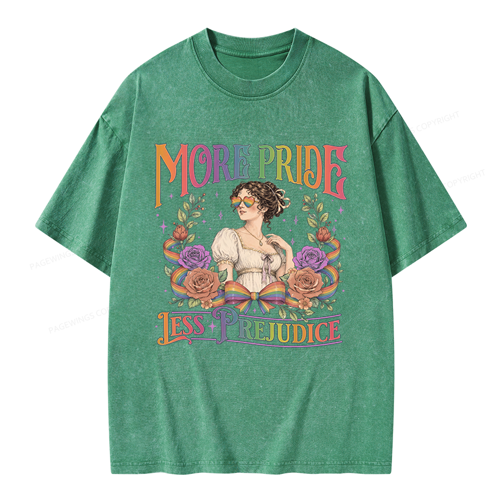 Pagewings More Pride Less Prejudice Unisex Washed T-shirt