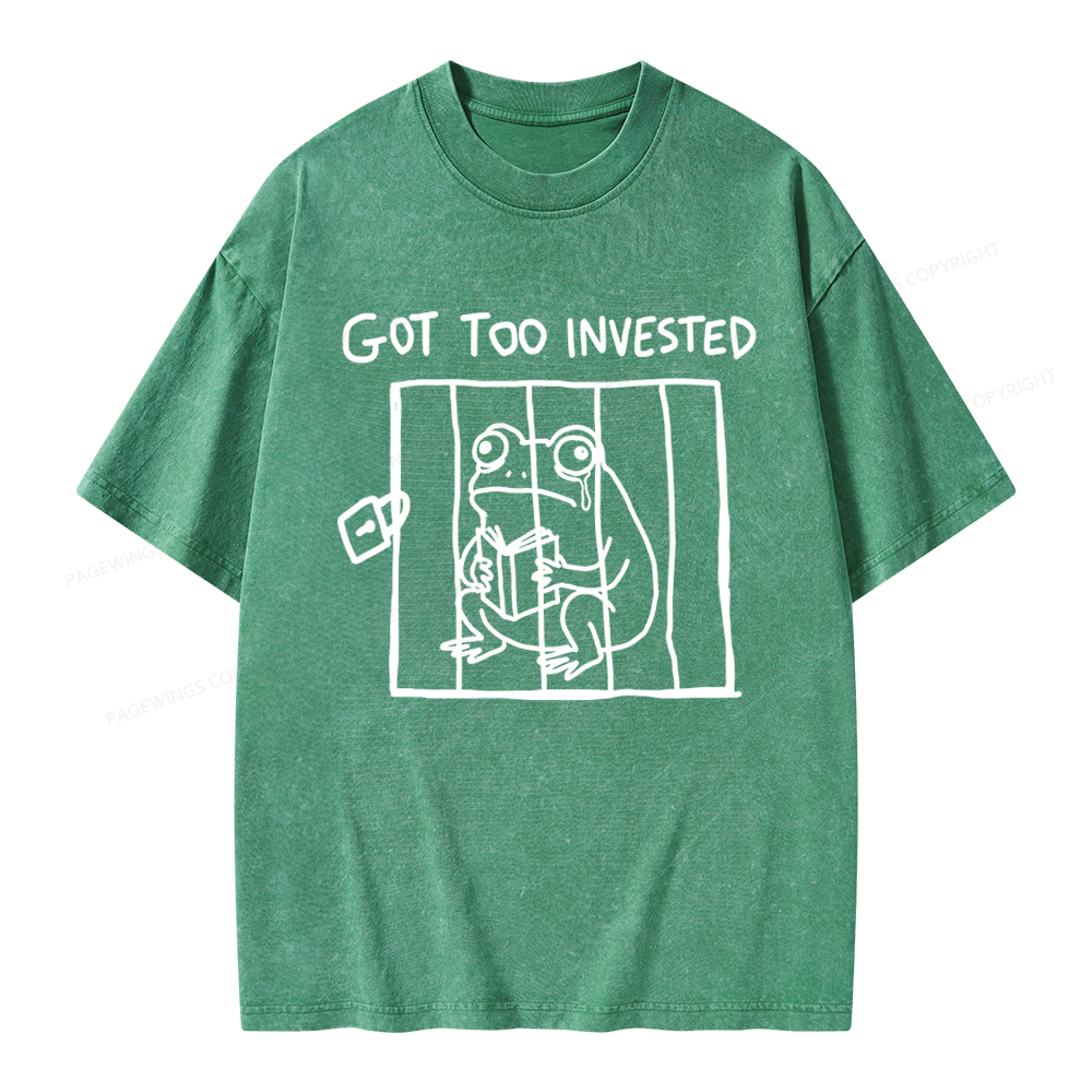 Pagewings Got Too Invested Unisex Washed T-shirt