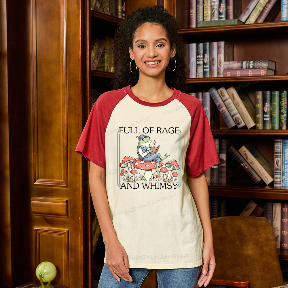 Pagewings Full Of Rage and Whimsy Raglan T-shirt