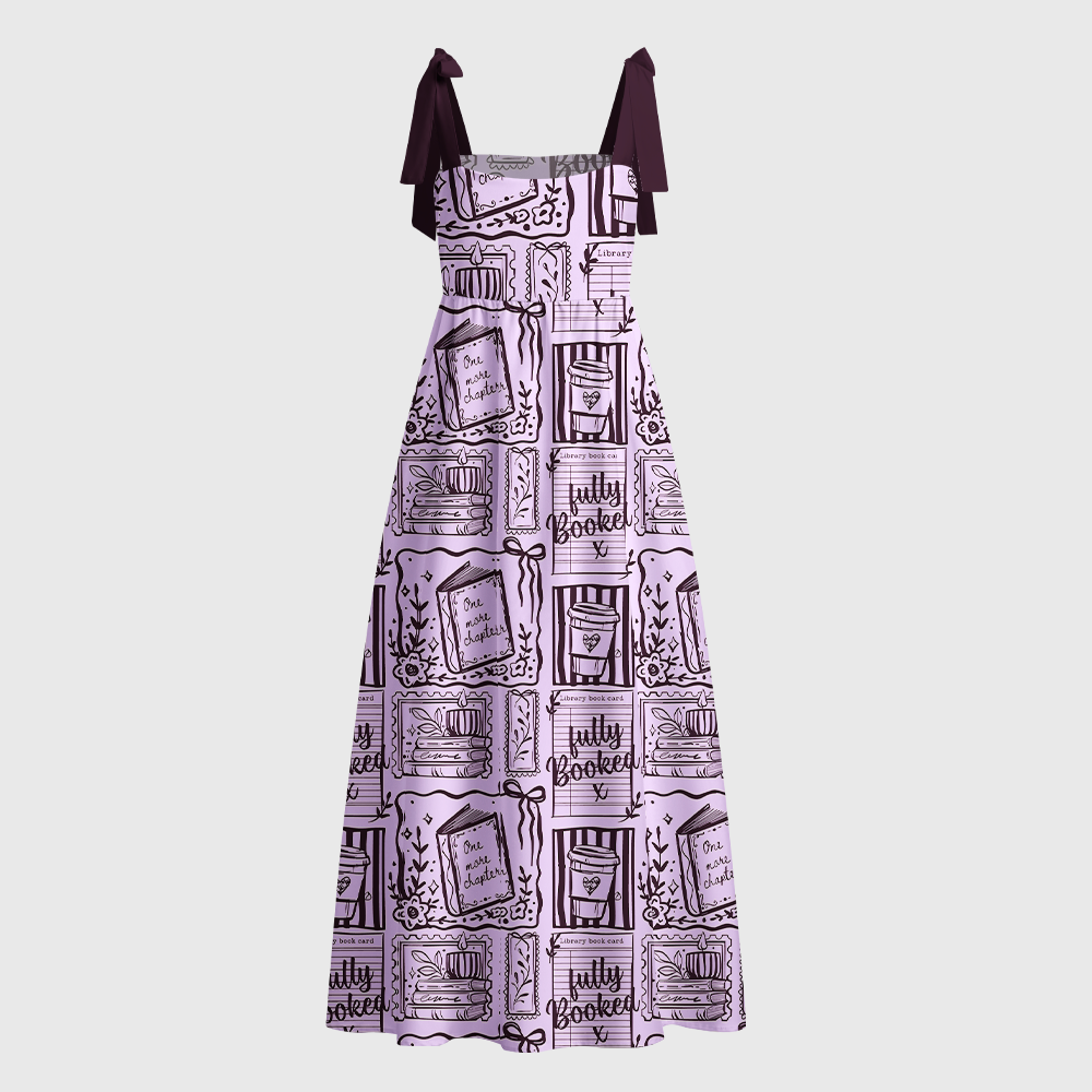 Pagewings Fully Booked Tie Shoulder Maxi Dress