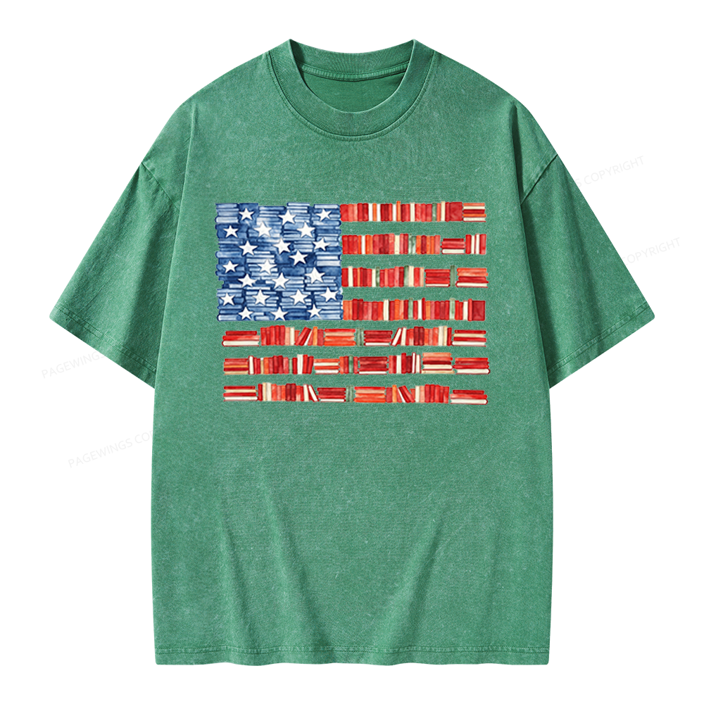 Pagewings Book Flag Unisex Washed T-shirt