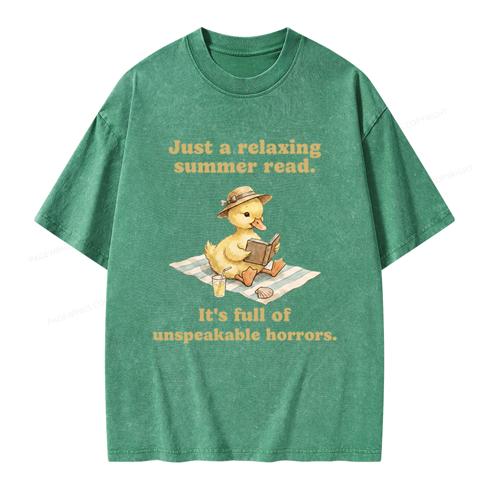 Pagewings Summer Read Unisex Washed T-shirt