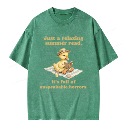 Pagewings Summer Read Unisex Washed T-shirt