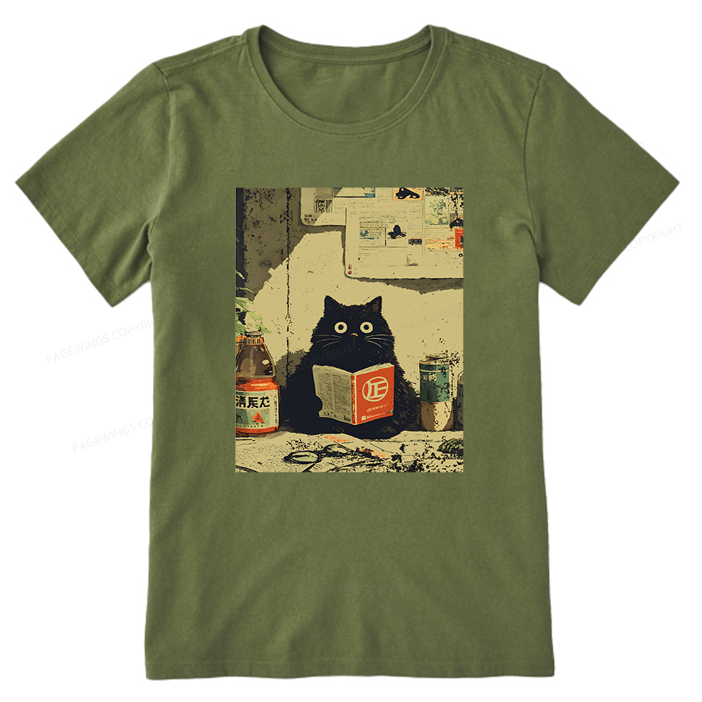 Pagewings Vintage Cat Book Unisex Classic T-shirt