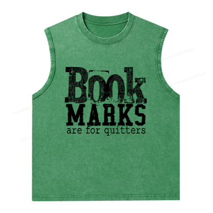 Pagewings Book Marks Are For Quitters Unisex Washed Tank Top