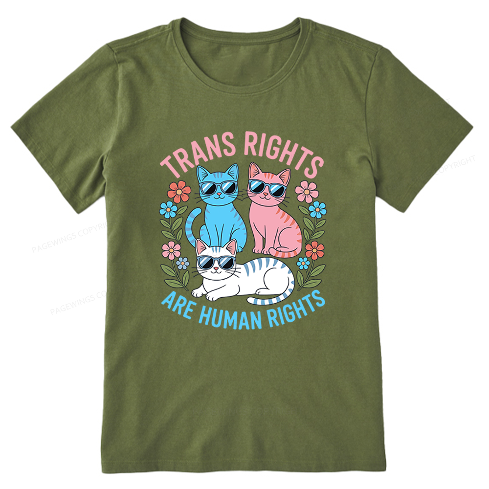 Pagewings Trans Rights Are Human Rights Cat Unisex Classic T-shirt