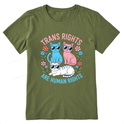 Pagewings Trans Rights Are Human Rights Cat Unisex Classic T-shirt