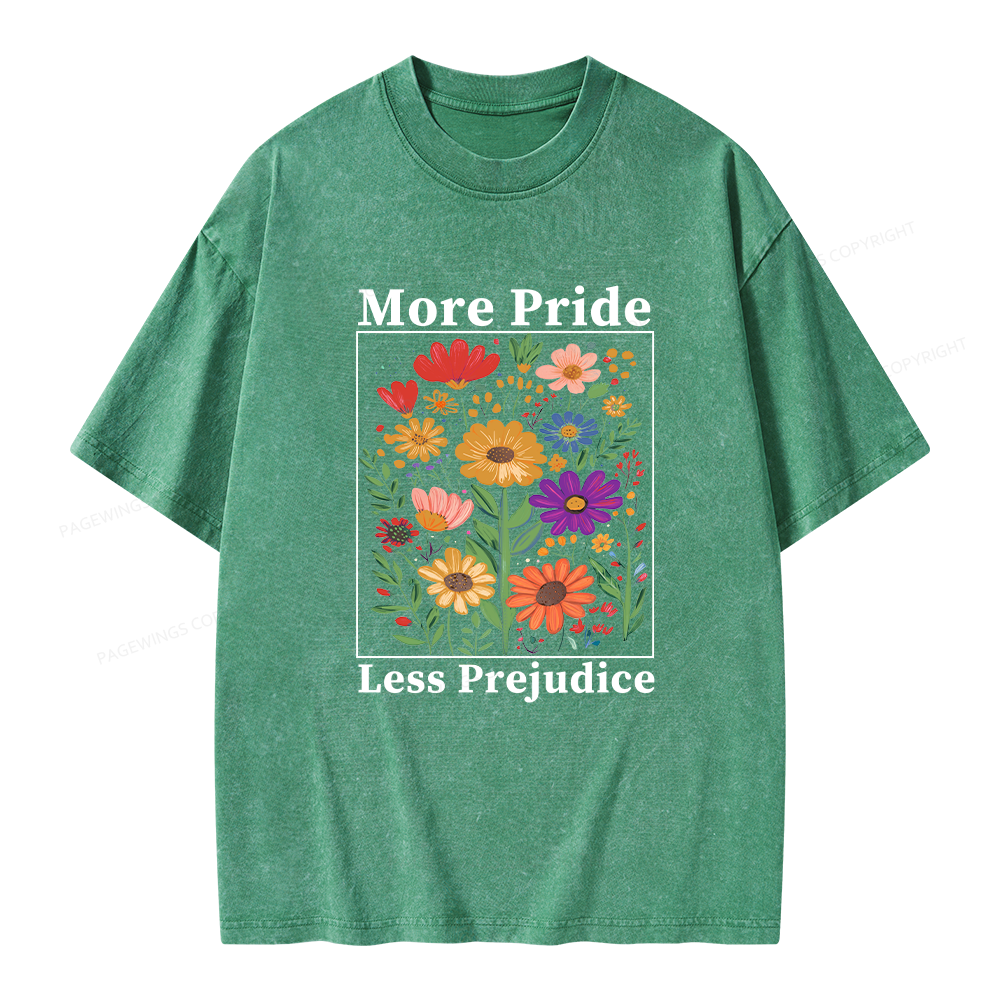 Pagewings More Pride Less Prejudice Unisex Washed T-shirt