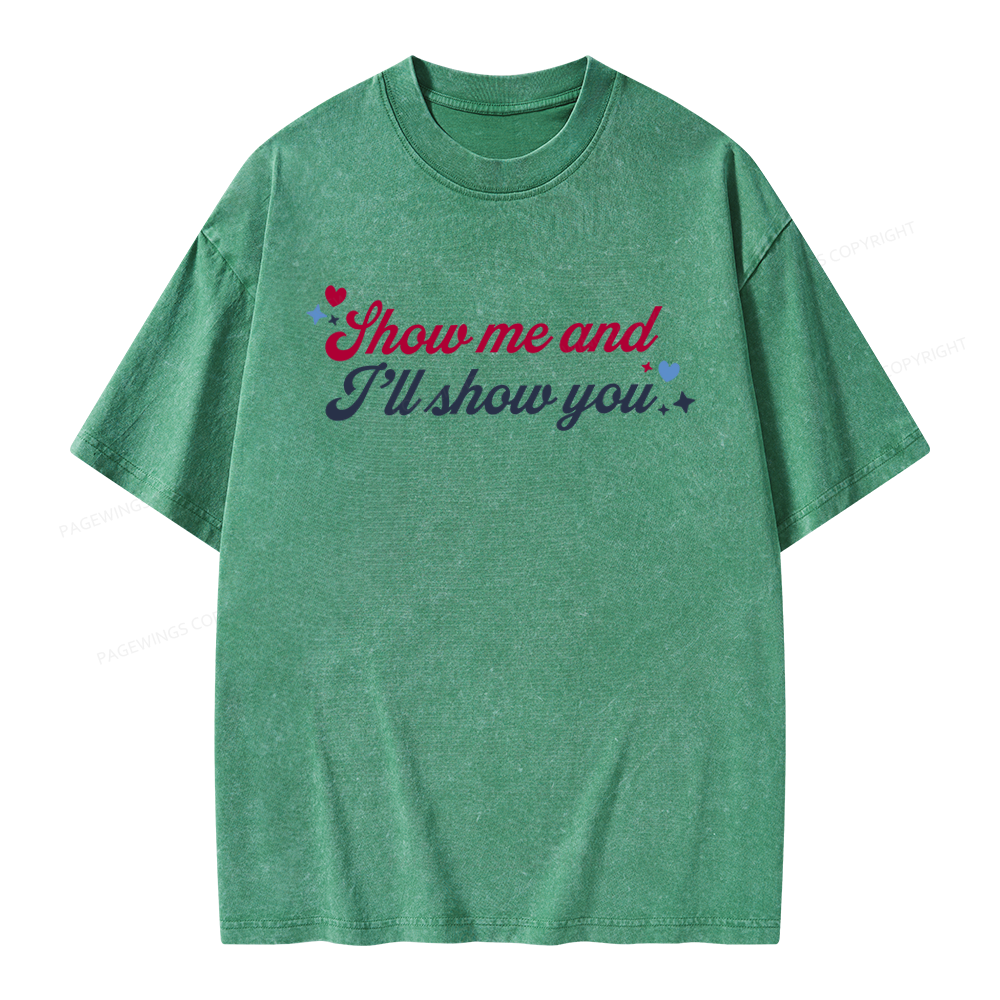 Pagewings Show Me And I'll Show You Unisex Washed T-shirt