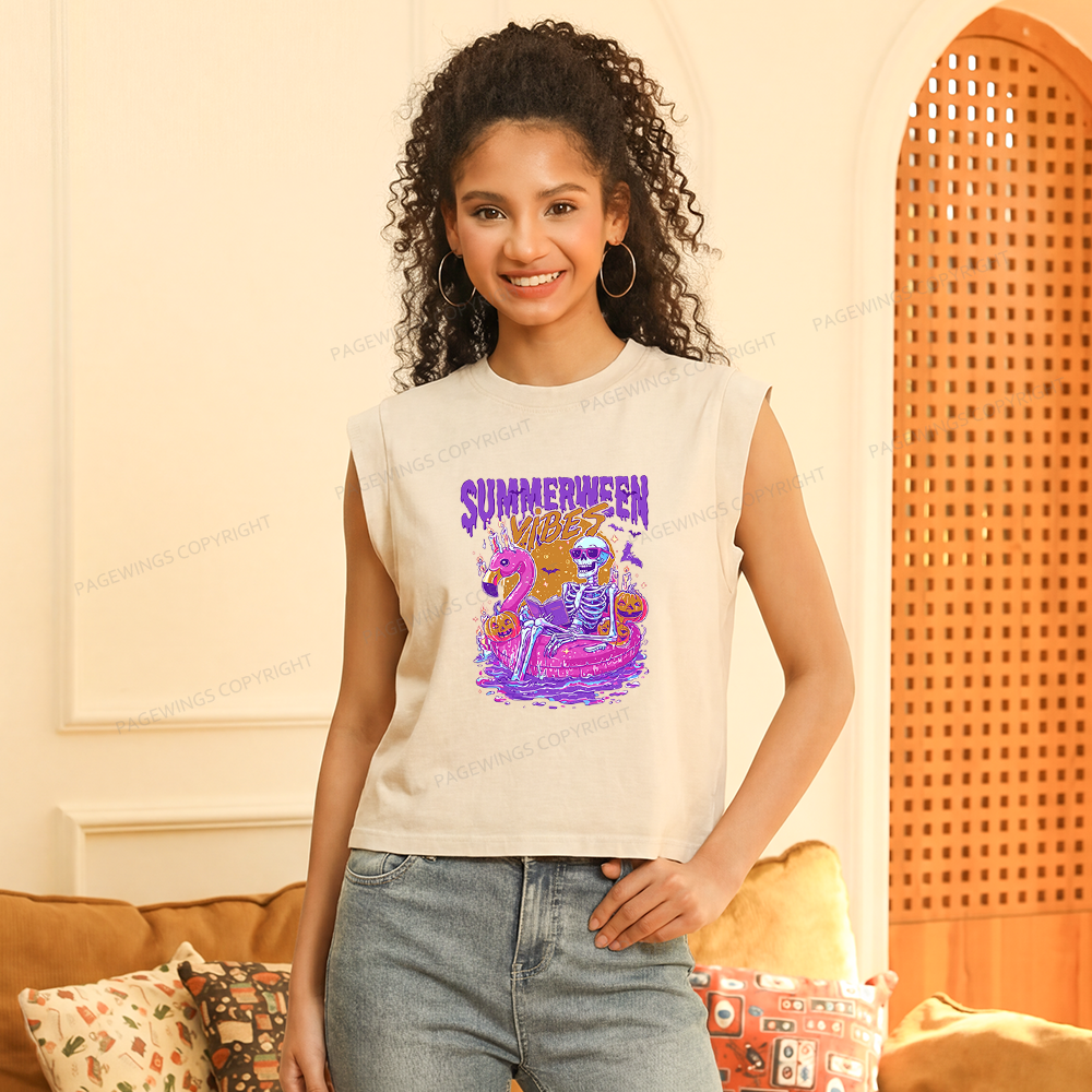 Pagewings Summerween Women's Washed Tank Top