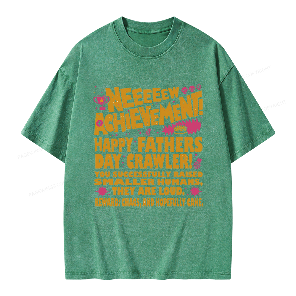 Pagewings Dad Achievement Unisex Washed T-shirt