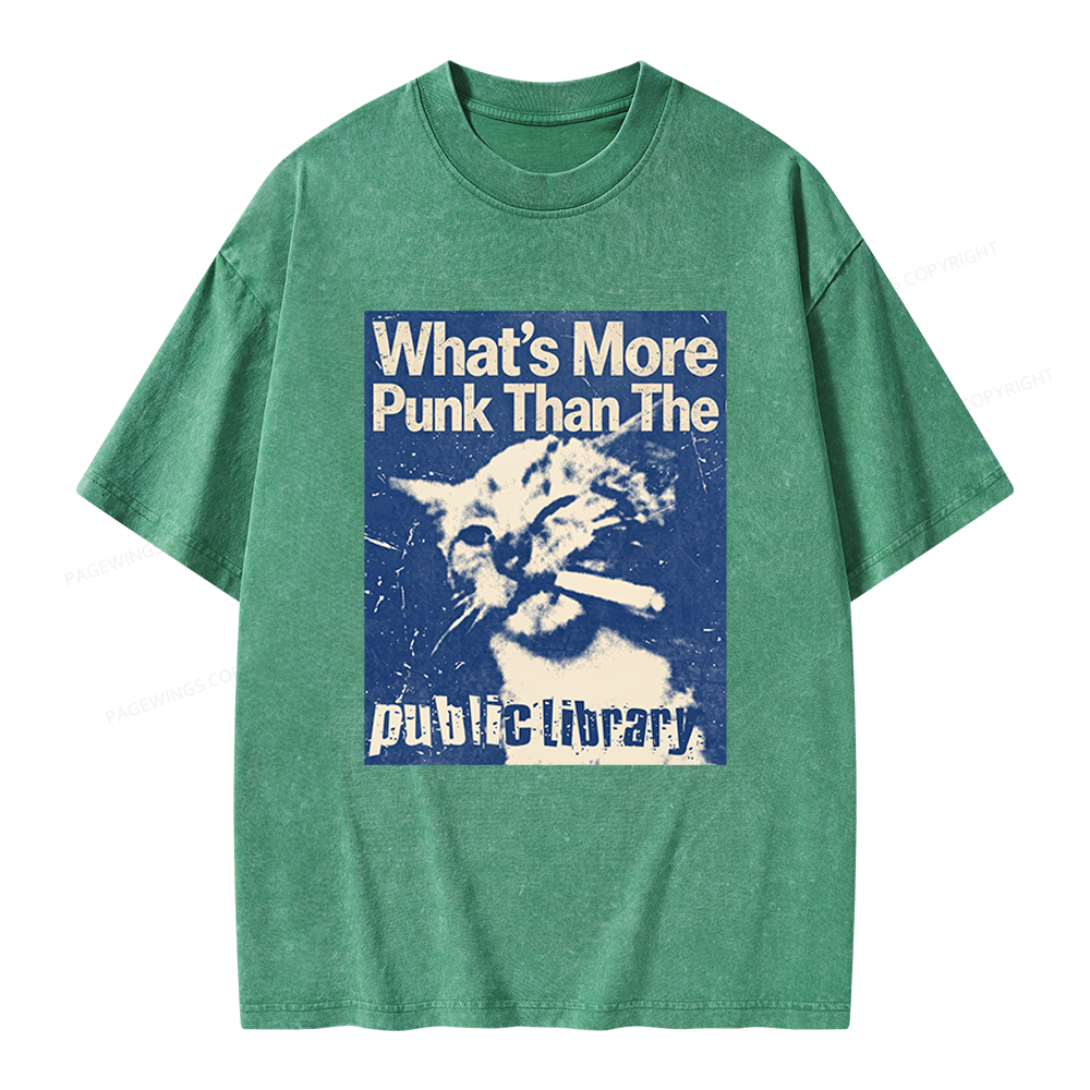 Pagewings What's More Punk Than The Public Library Unisex Washed T-shirt