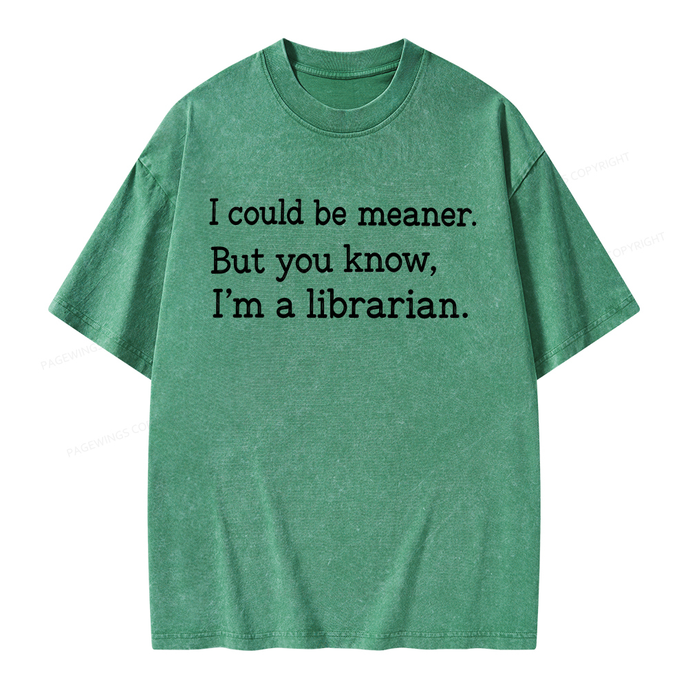 Pagewings I Could Be Meaner Unisex Washed T-shirt